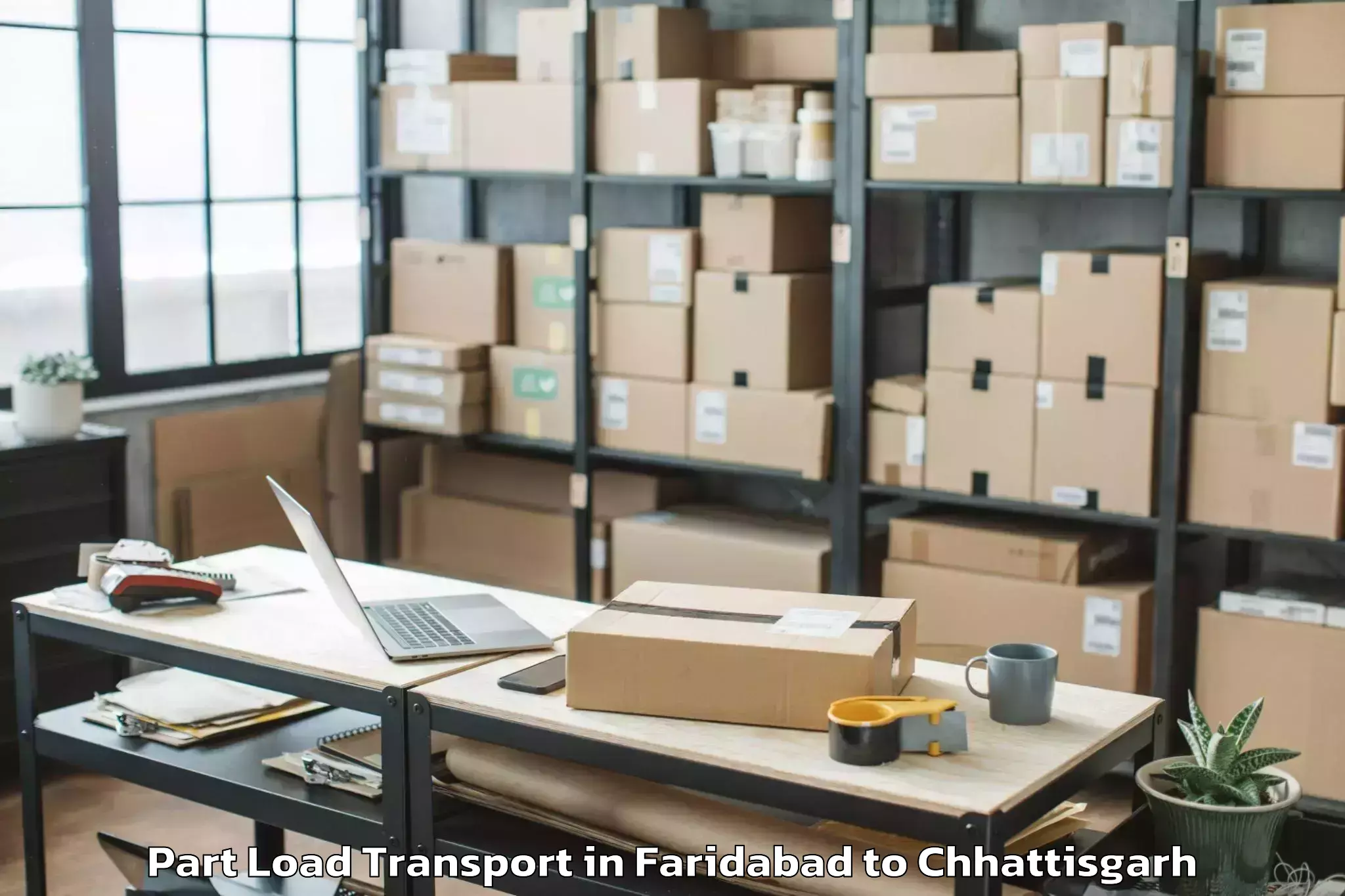 Top Faridabad to Bhopalpattnam Part Load Transport Available